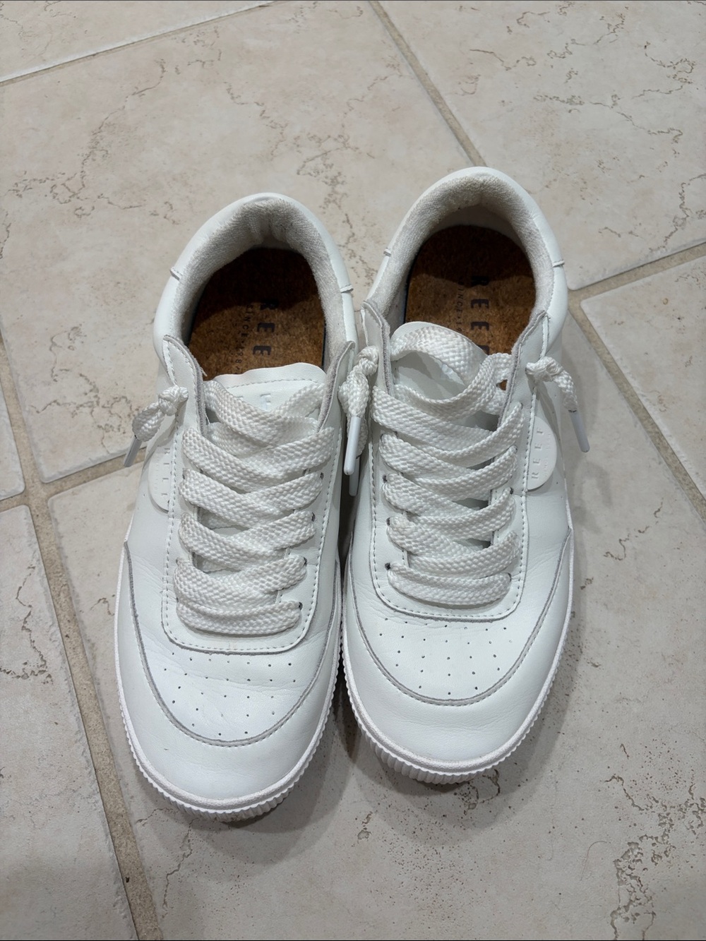 Reef All-White Lace-Up Sneakers